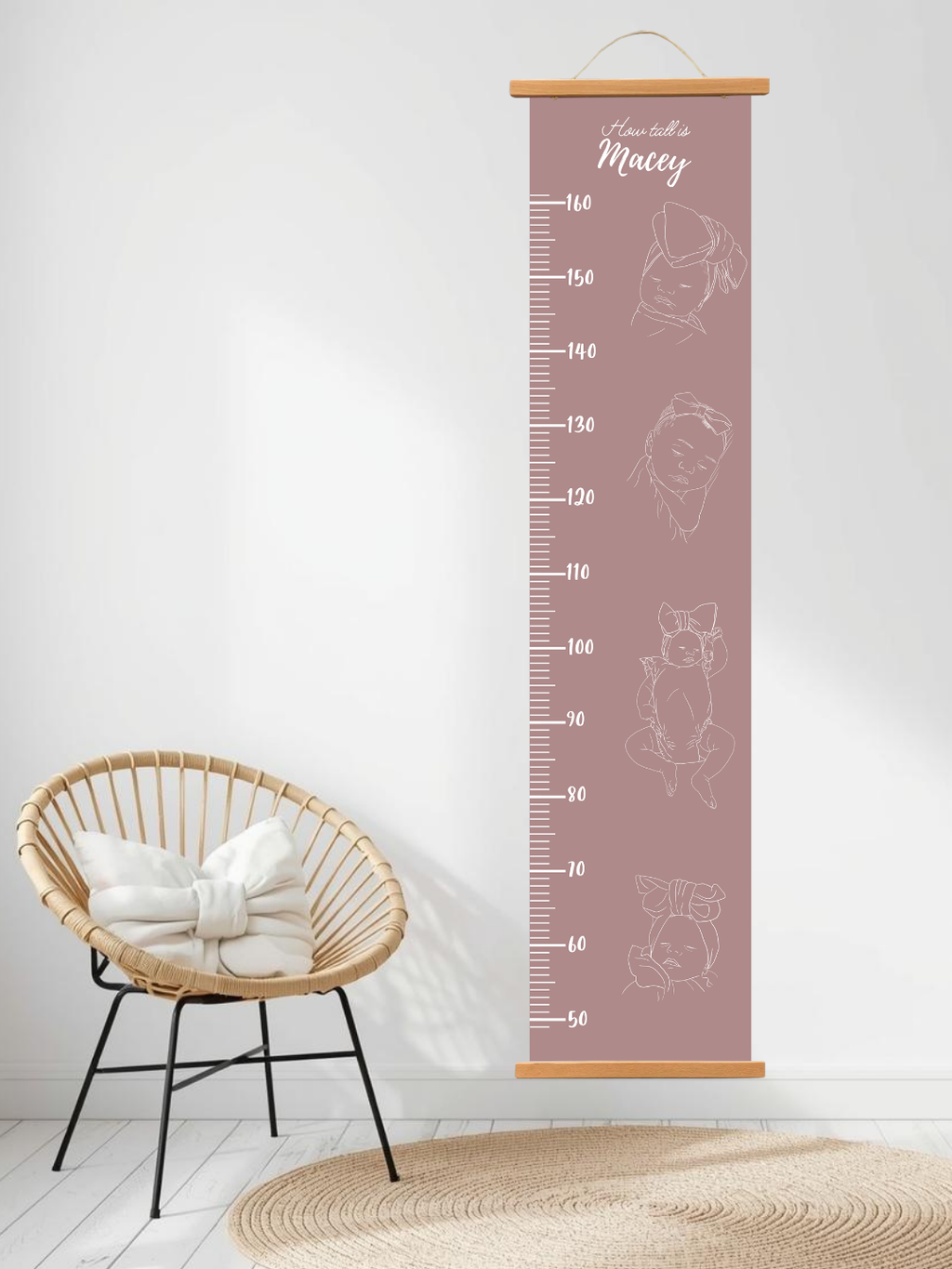 Custom Line Art Family Height Chart