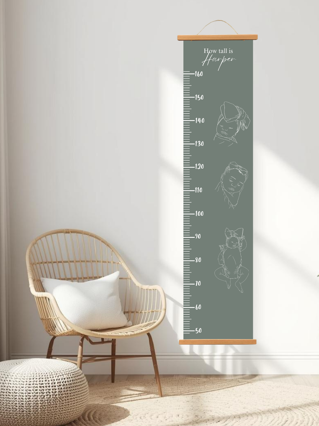Custom Line Art Family Height Chart
