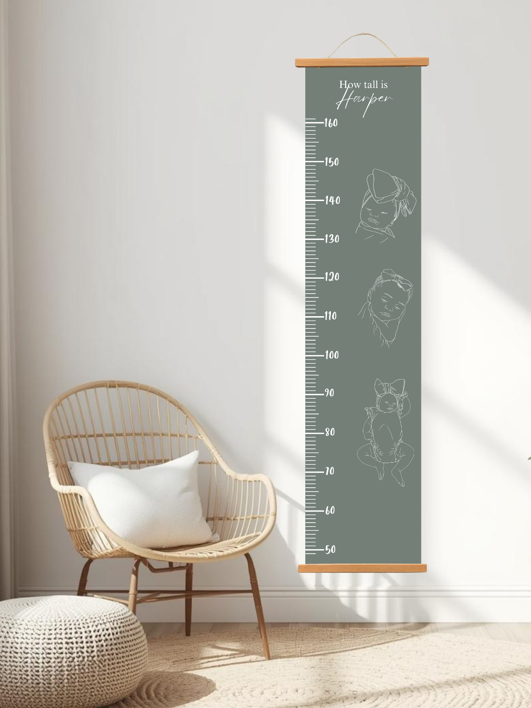 Custom Line Art Family Height Chart