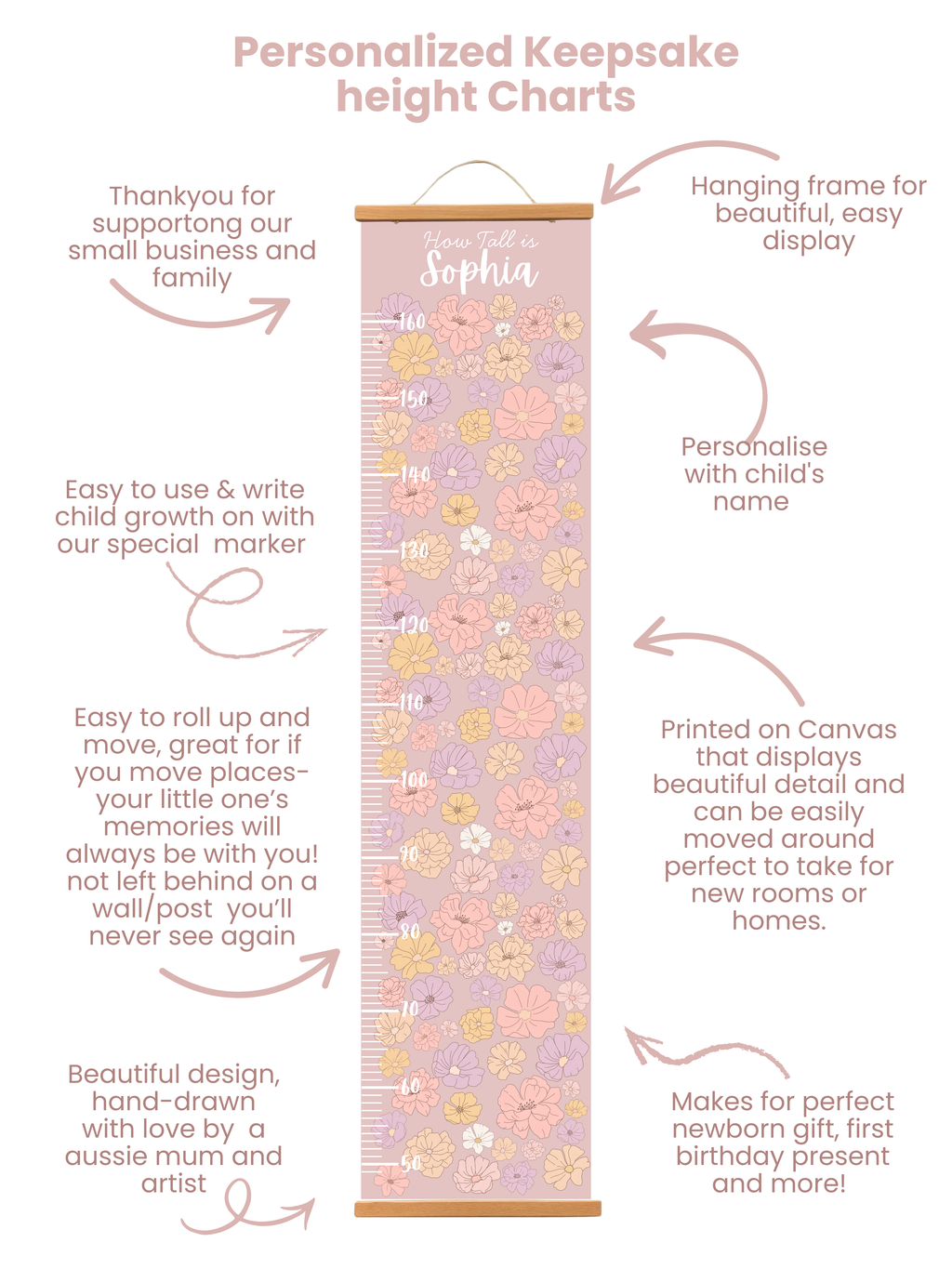 Personalised keepsake height Chart