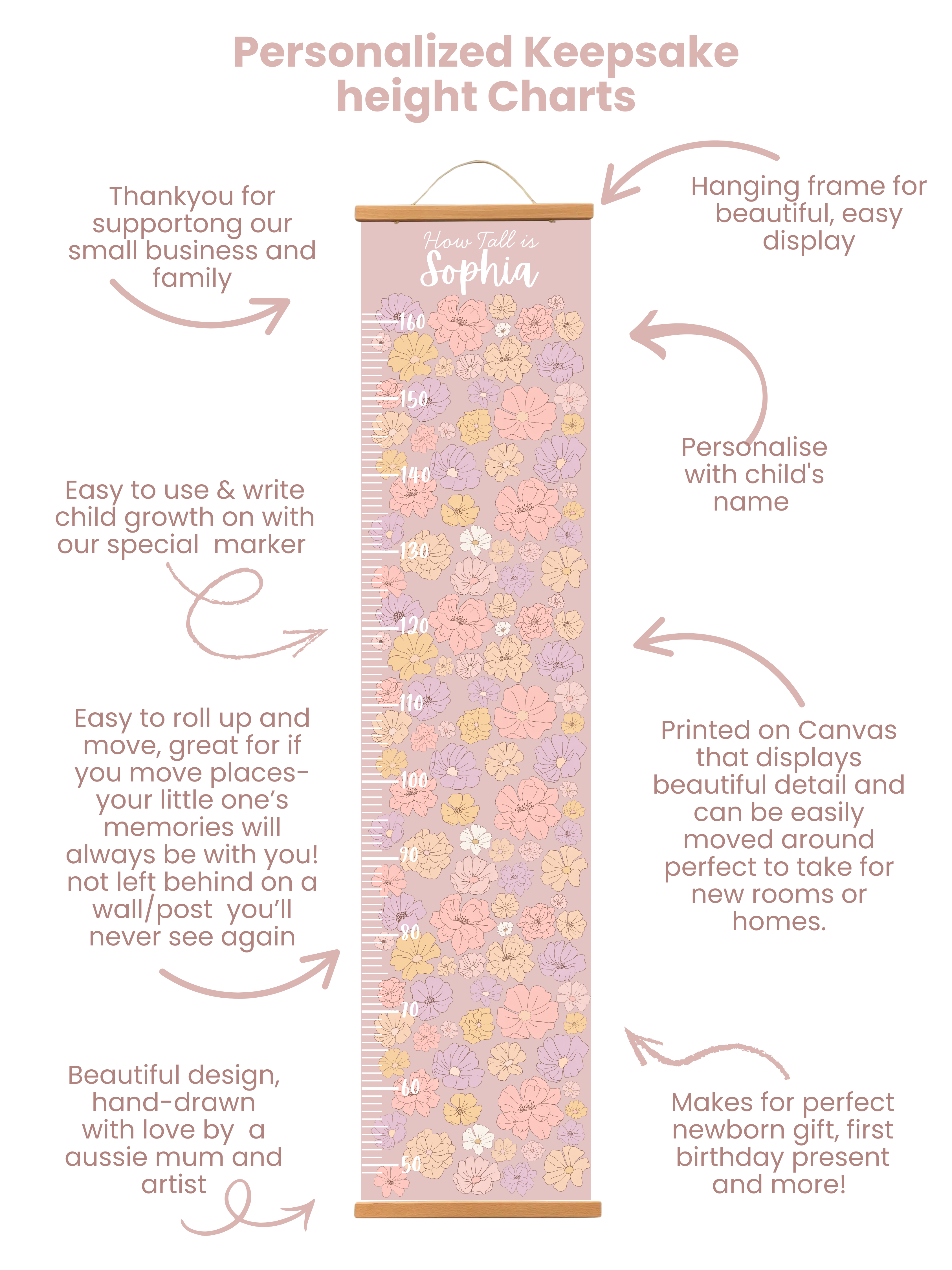 Personalised keepsake height Chart