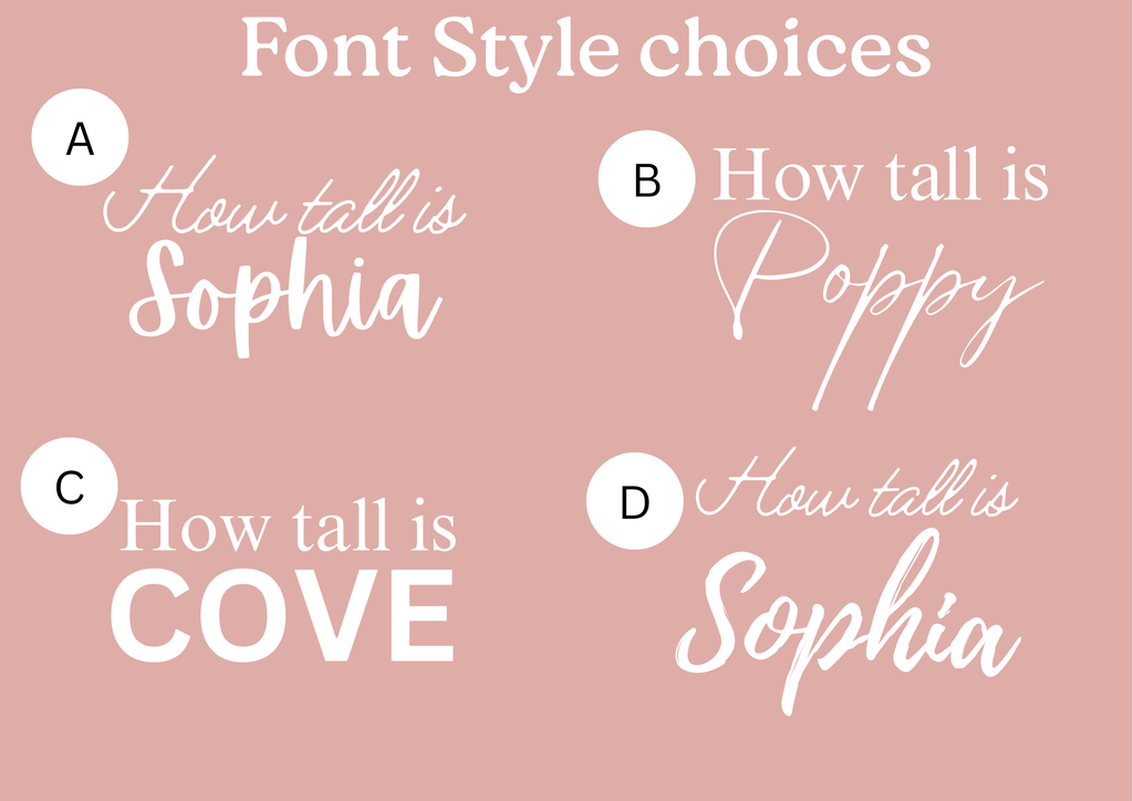 Personalised keepsake height Chart