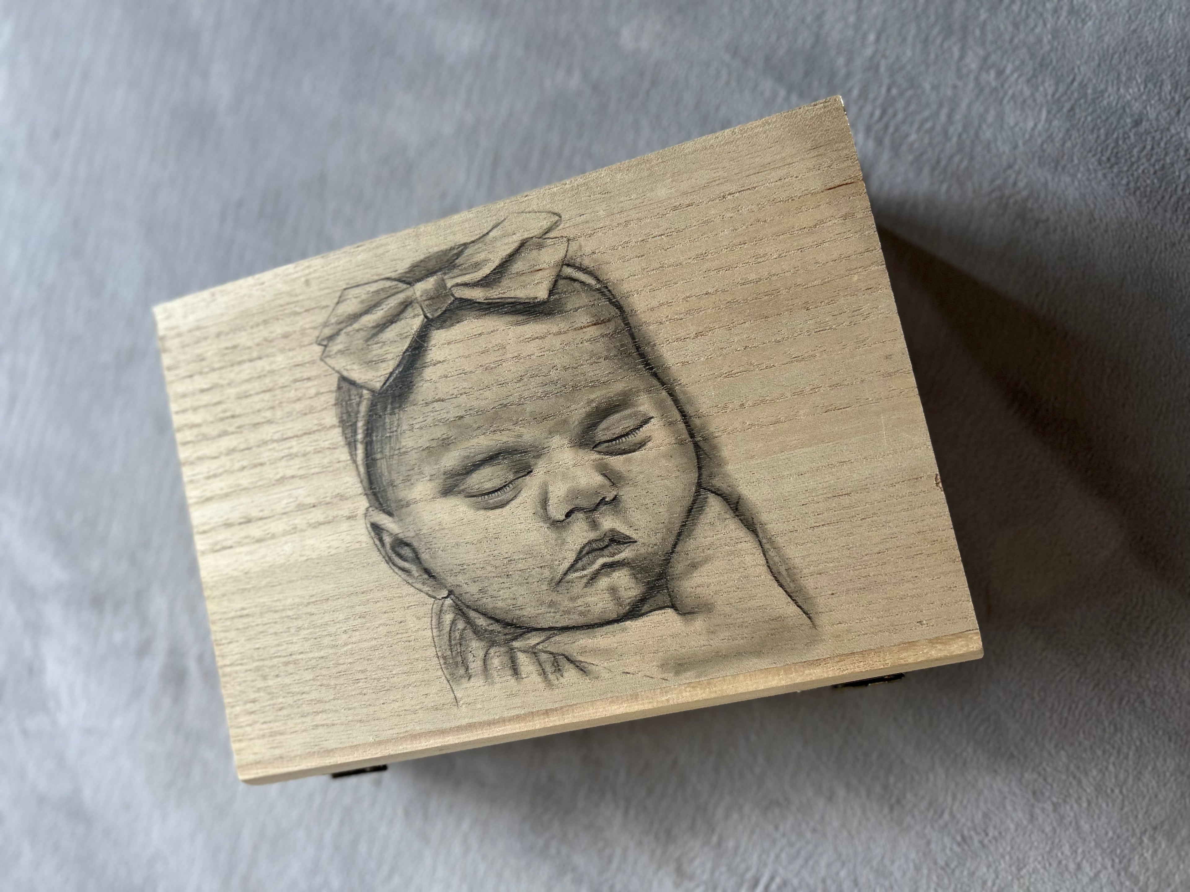 Keepsake box-hand-drawn portait
